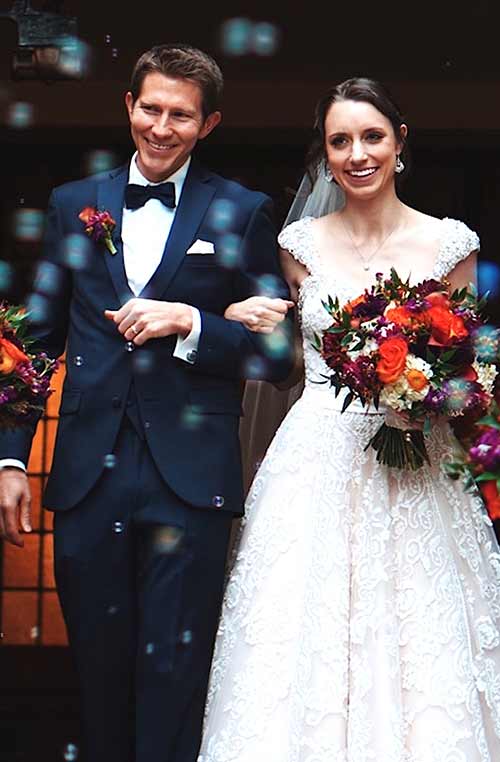 Bride and Groom Leaving Church photo